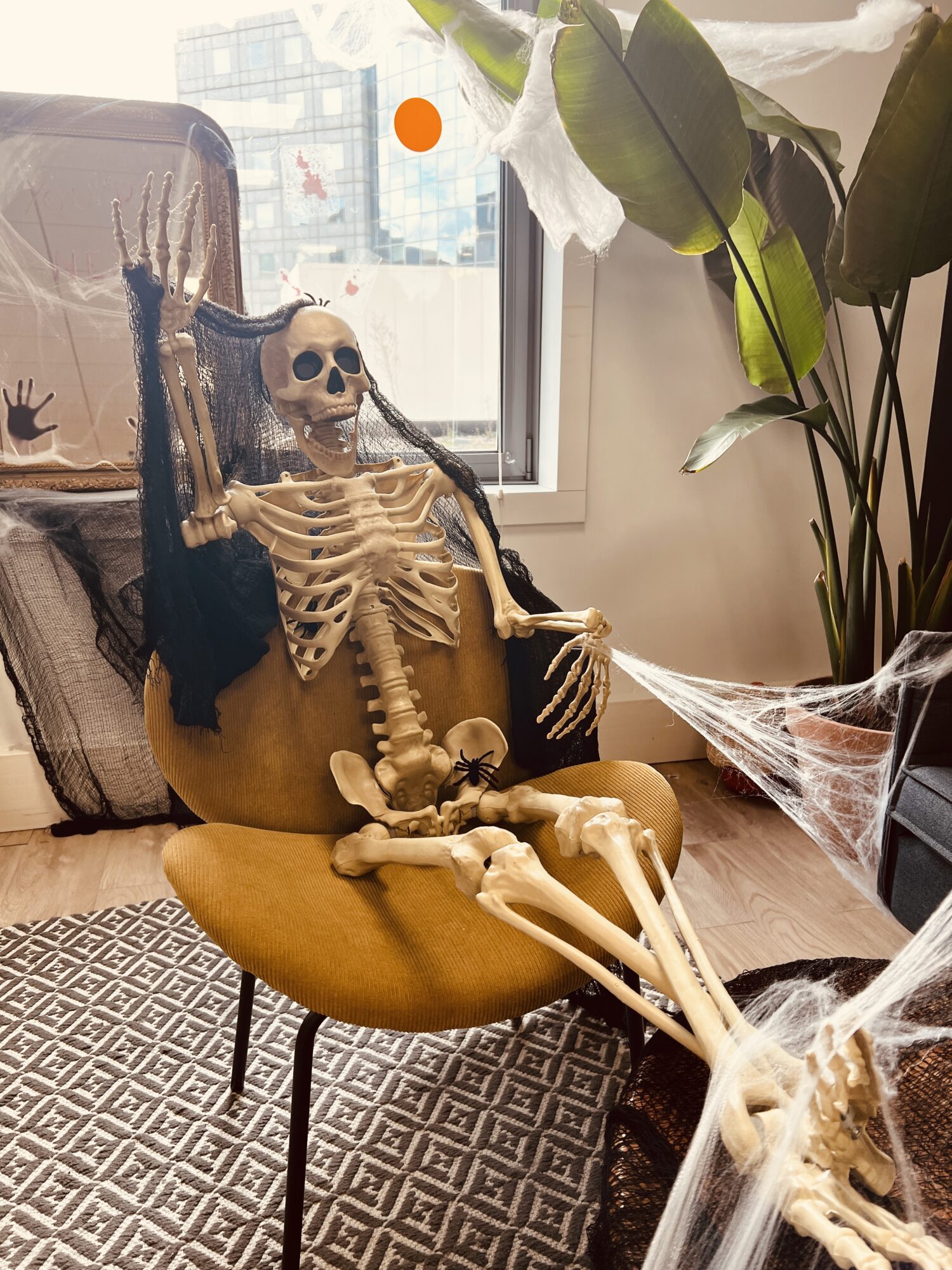 décor squelette, halloween entreprise, décoration bureau, event designer, décoration entreprise