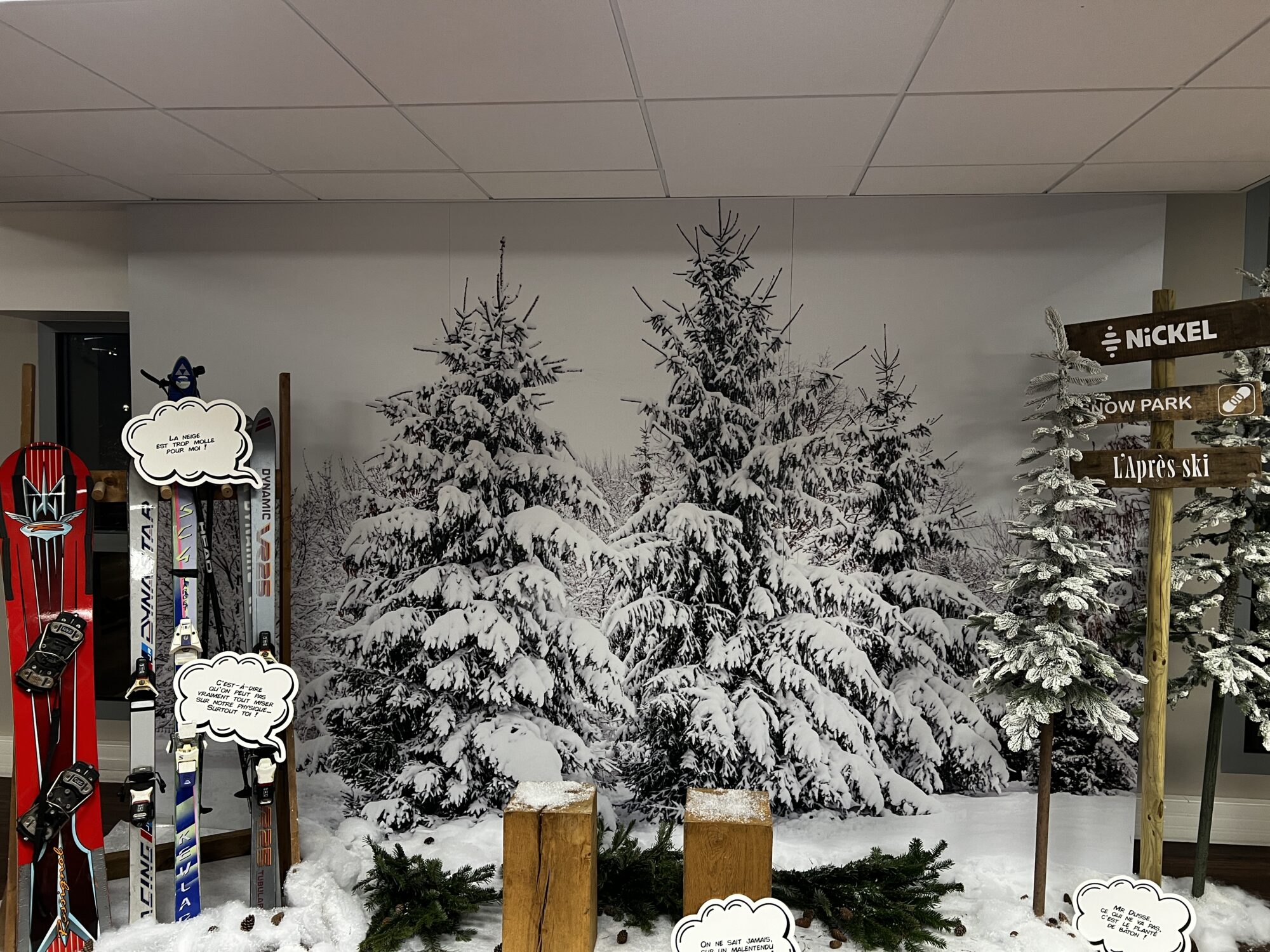 décor de chalet en entreprise, event