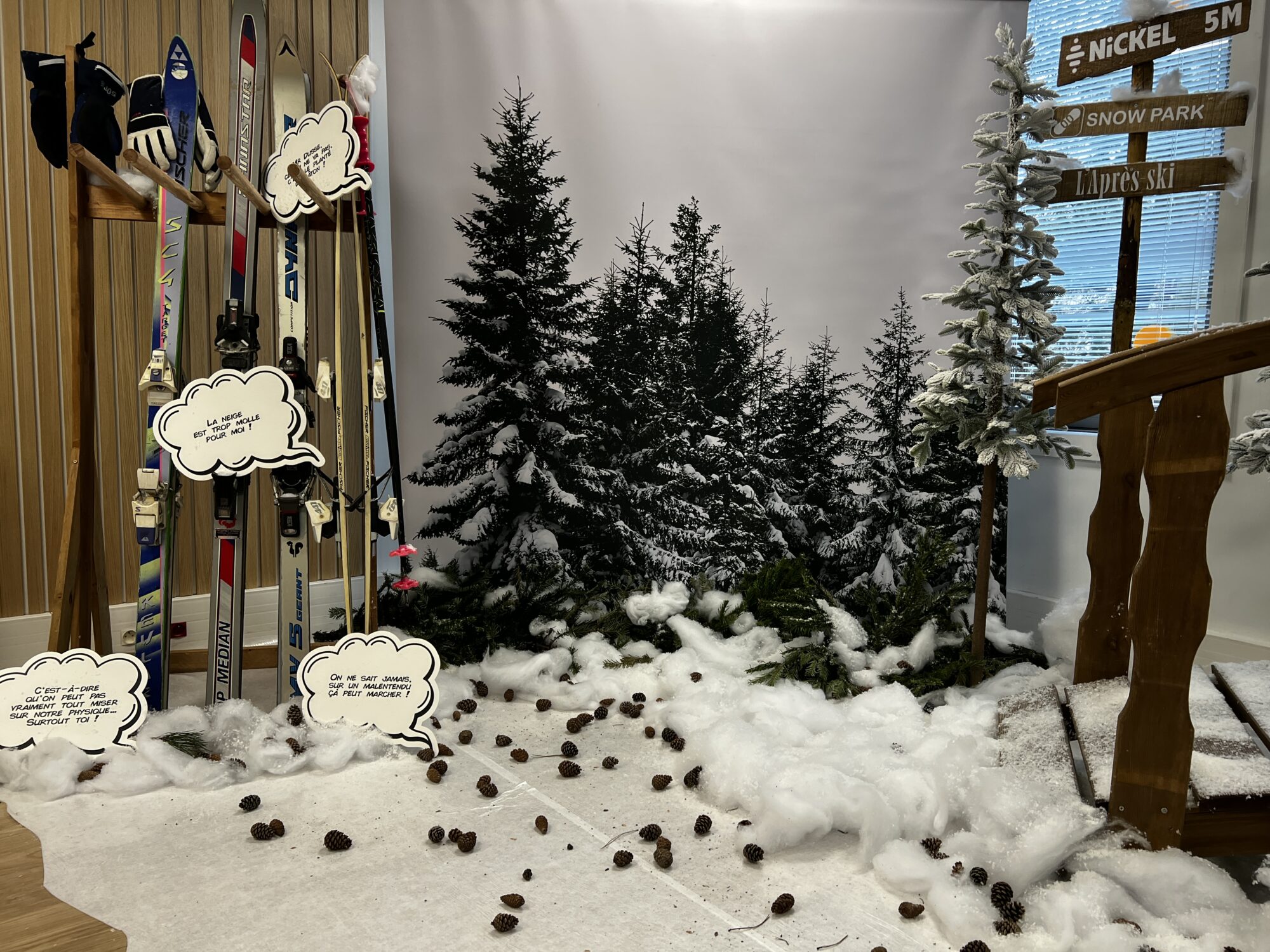 décoration photobooth entreprise, décoration entreprise, décoration immersive, decor hivernal entreprise, décoratrice ile de france, décoratrice paris