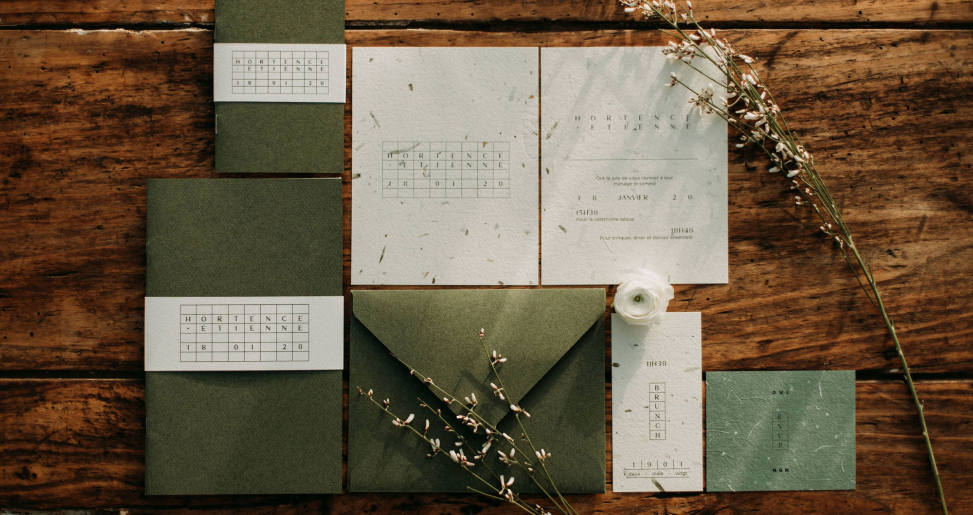 papeterie, set papeterie, faire part mariage, design graphique