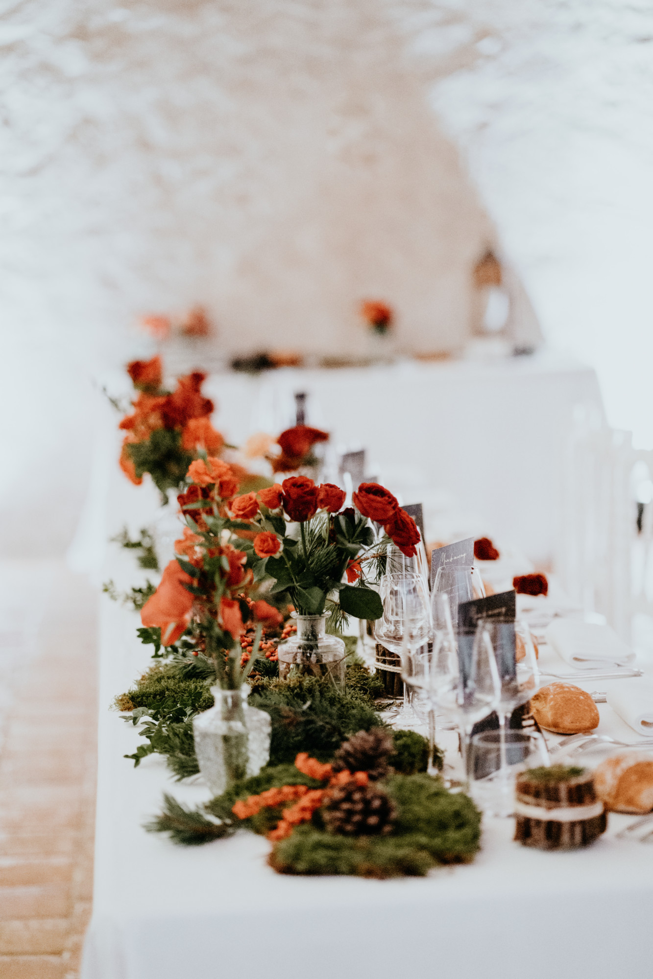 table d'honneur, mariage nature, mariage bordeaux, mariage noël, fleuriste mariage