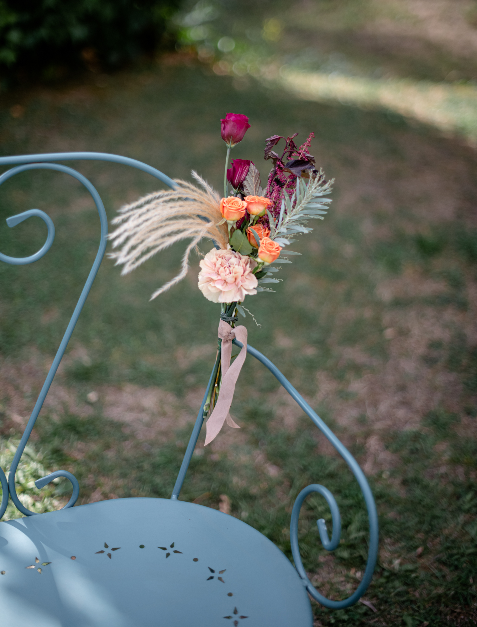 bouquet de banc, mariage en automne