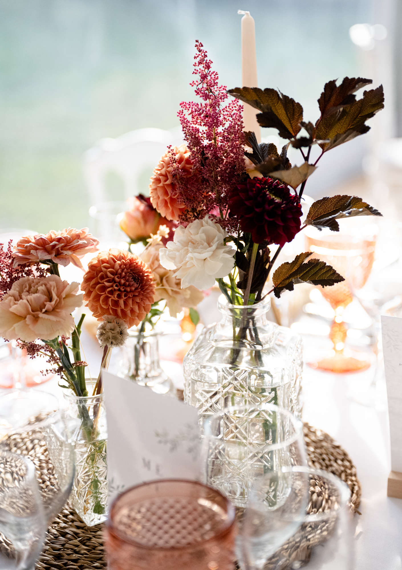 centre de table mariage, décoration mariage, décoratrice mariage, fleurs d'automne