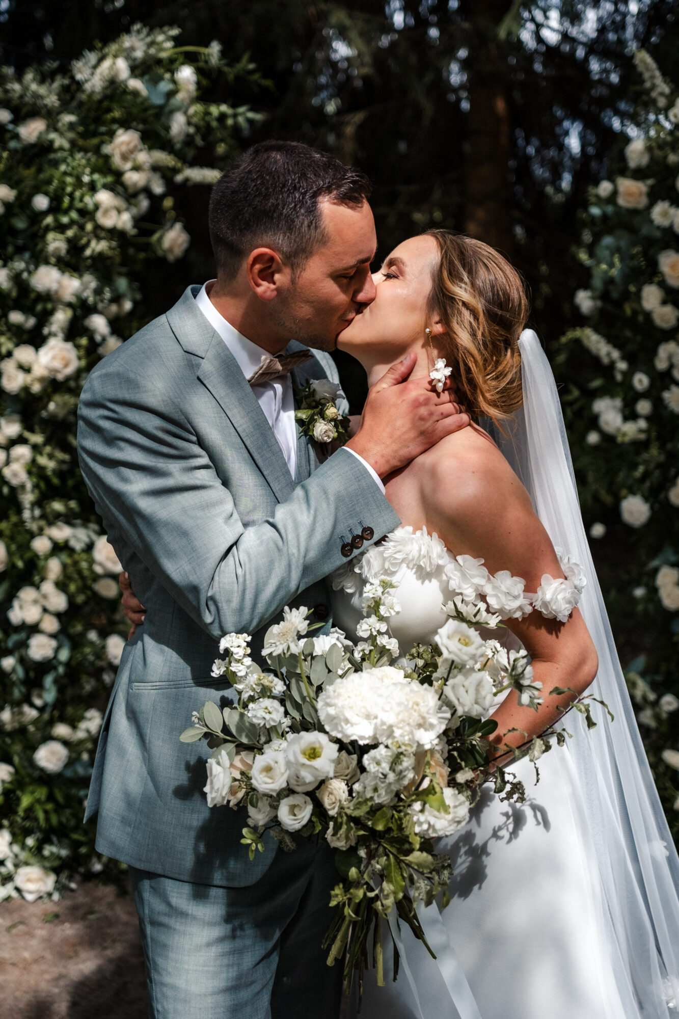 cérémonie laïque, mariage vert sauge et blanc